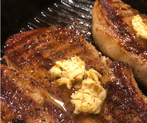 Pork Chops with Clementine-Thyme Compound Butter